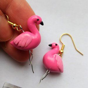 Hand Sculpted Flamingo Earrings